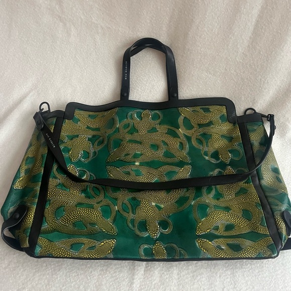 Dax Gabler green and gold patterned handbag - Picture 10 of 10